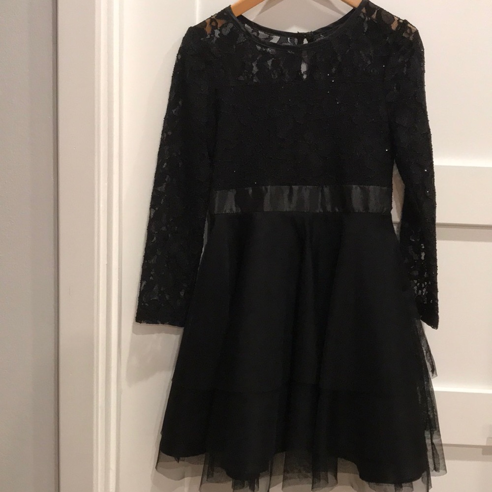 Girls size 7 Black Lacey dress